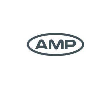 AMP logo tasarım vektör şablonu. AMP