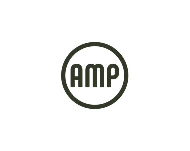 AMP logo tasarım vektör şablonu. AMP