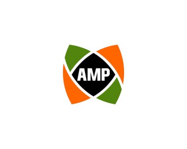 AMP logo tasarım vektör şablonu. AMP