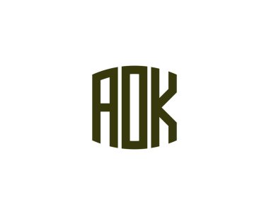 AOK Logo tasarım vektör şablonu. Tamam.