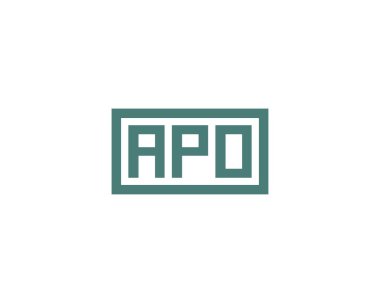 APO logo tasarım vektör şablonu. APO