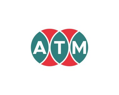 ATM logosu tasarım vektör şablonu. ATM