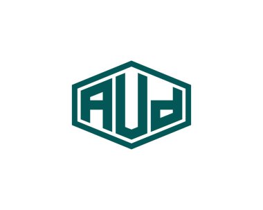 AUD logo tasarım vektör şablonu. AUD