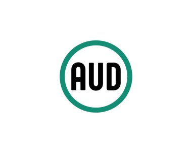 AUD logo tasarım vektör şablonu. AUD