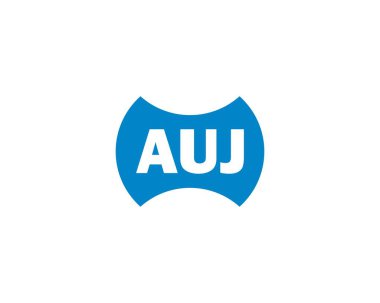 AUJ logo tasarım vektör şablonu. AUJ