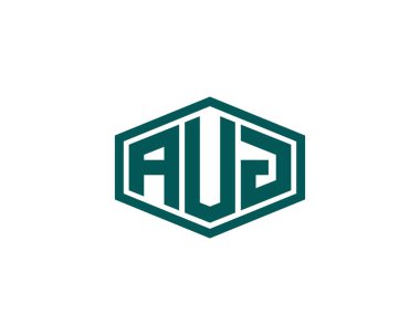 AUJ logo tasarım vektör şablonu. AUJ