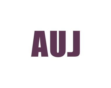 AUJ logo tasarım vektör şablonu. AUJ