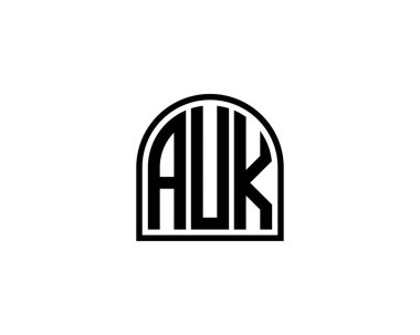 AUK logo tasarım vektör şablonu. AUK