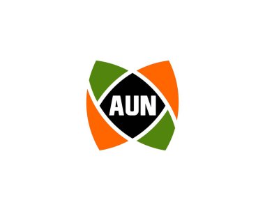 AUN Logo tasarım vektör şablonu. AUN