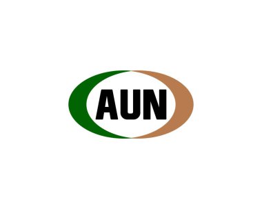 AUN Logo tasarım vektör şablonu. AUN