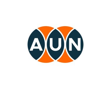 AUN Logo tasarım vektör şablonu. AUN