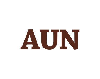 AUN Logo tasarım vektör şablonu. AUN