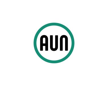 AUN Logo tasarım vektör şablonu. AUN
