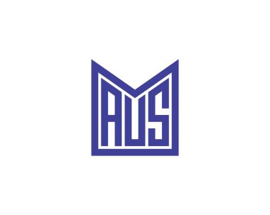 AUS logo tasarım vektör şablonu. AUS