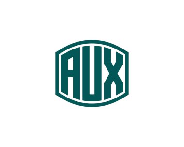 AUX logo tasarım vektör şablonu. AUX