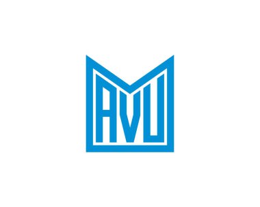 AVU Logo tasarım vektör şablonu. AVU