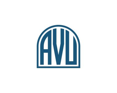 AVU Logo tasarım vektör şablonu. AVU