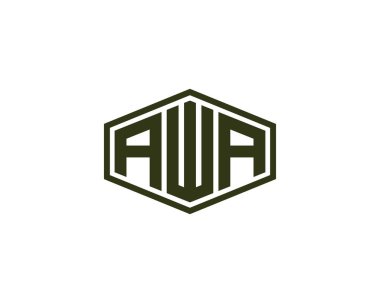 AWA logo tasarım vektör şablonu. AWA