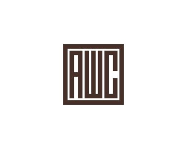 AWC Logo tasarım vektör şablonu. AWC