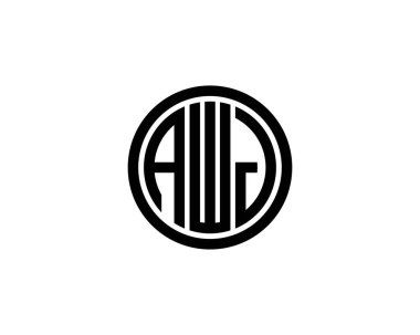 AWJ logo tasarım vektör şablonu. AWJ