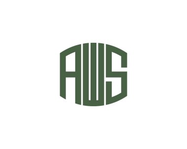 AWS logo tasarım vektör şablonu. AWS