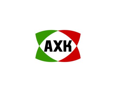 AXK logo tasarım vektör şablonu. AXK
