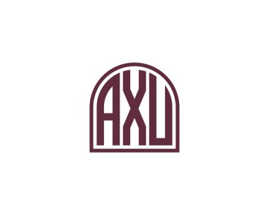 AXU logo tasarım vektör şablonu. AXU