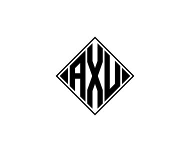 AXU logo tasarım vektör şablonu. AXU