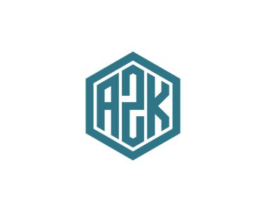AZK logo tasarım vektör şablonu. AZK