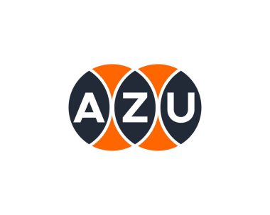 AZU logo tasarım vektör şablonu. AZU