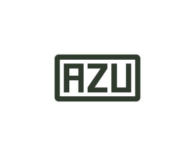 AZU logo tasarım vektör şablonu. AZU