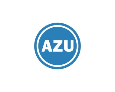 AZU logo tasarım vektör şablonu. AZU