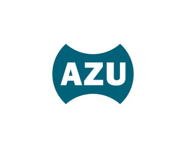AZU logo tasarım vektör şablonu. AZU