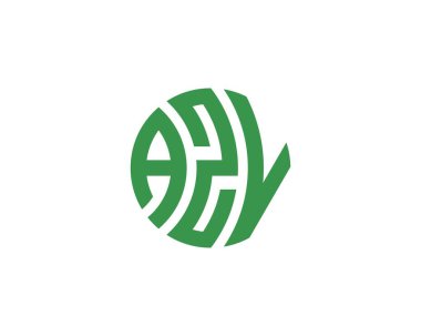 AZV Logo tasarım vektör şablonu. AZV