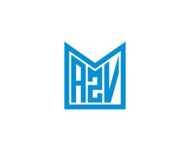 AZV Logo tasarım vektör şablonu. AZV