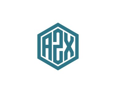 AZX logo tasarım vektör şablonu. AZX