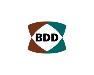 BDD logo tasarım vektör şablonu. BDD
