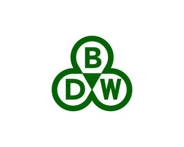 BDW logo tasarım vektör şablonu. BDW