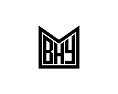 BHY Logo tasarım vektör şablonu. BHY