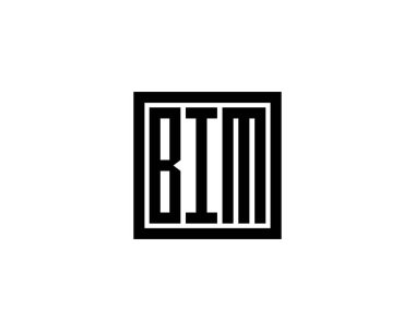 BIM logo tasarım vektör şablonu. BIM