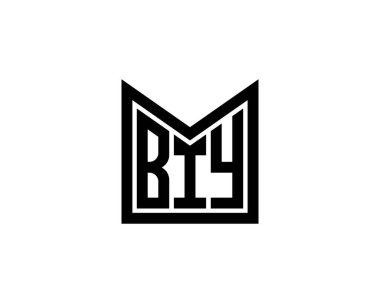 BIY Logo tasarım vektör şablonu. BIY