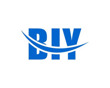 BIY Logo tasarım vektör şablonu. BIY