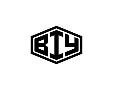 BIY Logo tasarım vektör şablonu. BIY