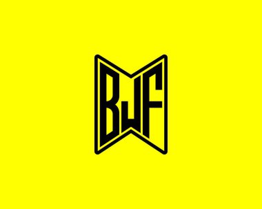 BJF logo tasarım vektör şablonu. BJF