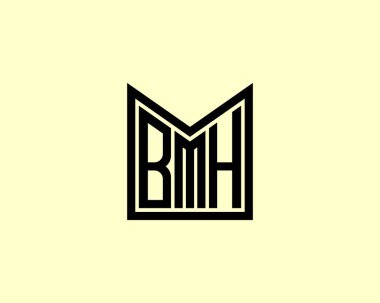 BMH logo tasarım vektör şablonu. BMH