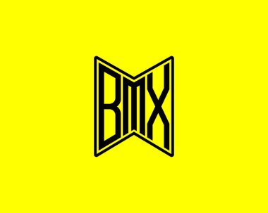 BMX logo tasarım vektör şablonu. BMX