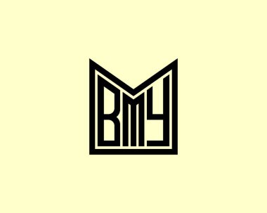 BMY logo tasarım vektör şablonu. BMY