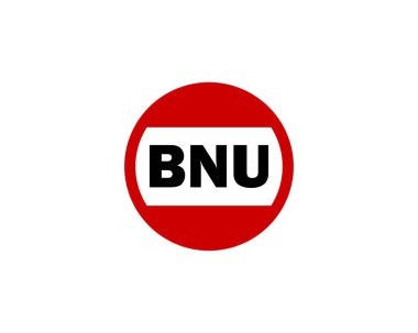 BNU Logo tasarım vektör şablonu. BNU