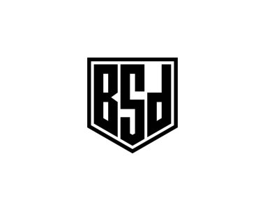 BSD logo tasarım vektör şablonu. BSD