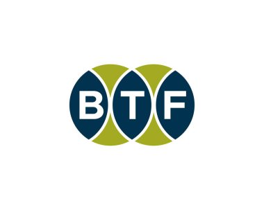 BTF logo tasarım vektör şablonu. BTF